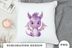 Watercolor cute Dragon sublimation png Product Image 3