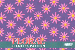 Retro Flowers Seamless Pattern Bundle Floral Png Sublimation Product Image 9