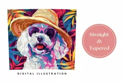 Tropical Tumbler Wrap, Summer Poodle Dog Tumbler Design Product Image 3