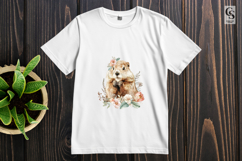 Cute Prairie Dog Floral Outfit Clipart Sublimation PNG Product Image 3