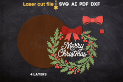 Christmas Wreath SVG laser cut file for Glowforge Product Image 3