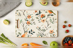 Floral Birds Embroidery Cutting Boards sublimation Design Product Image 3