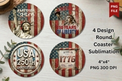 Coaster Square and Round Sublimation PNG Highland Cow Product Image 3