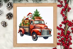Christmas Truck Sublimation Clipart, Christmas Truck Clipart Product Image 3