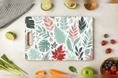 Pastel Mixed Media Flowers Cutting Boards sublimation Design Product Image 3