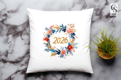 Floral Wreath 2026 Clipart Sublimation PNG Product Image 3