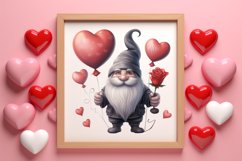 Black Gnome Valentines Day Clipart, Valentines Clipart Product Image 3