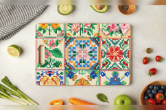 Cross Stitch Embroidery Cutting Boards sublimation Design Product Image 3