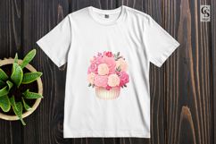 Pink Floral Cupcake Bouquet Clipart Sublimation PNG Product Image 3