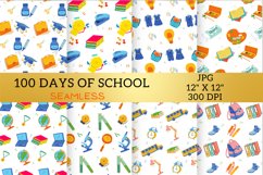 100 Days of School Digital Paper Patterns Design Product Image 3