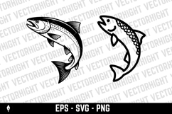 Illustration of a salmon isolated on white background. Product Image 3