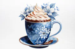 Christmas Hot Cocoa Watercolor Clipart PNG Product Image 3