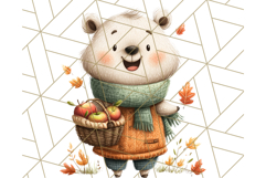 Cozy Autumn Animal Clipart, Fall Forest Critters PNG Product Image 3