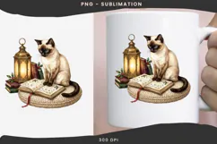 Christmas bookish cat png design for T-shirts Product Image 3