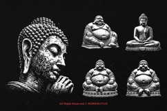 10 Bundle Dark Art Buddha Face Head Gothic Horror Tattoo Product Image 5