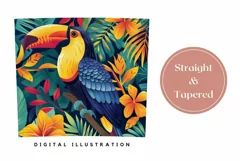 Toucans Tumbler Design, Tropical Leaves Tumbler Template Product Image 3