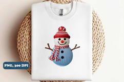 Christmas Faux Yarn Crochet Snowman Png sublimation Product Image 1