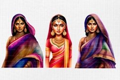 Desi art, Indian woman clipart 25 PNG Digital download Product Image 7