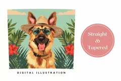 Tropical Tumbler Wrap, German Shepherd Dog Tumbler Template Product Image 3