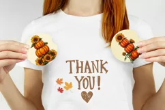 Farm Pumpkins Car Coaster PNG, Sunflowers Sublimation Product Image 3