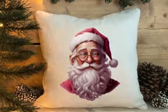 Vintage Black Pink Santa Claus Sublimation Clipart Product Image 3