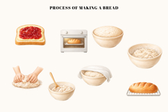 Let’s Make a Bread Watercolor Baking Clipart | Bread Making Product Image 3