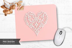 Elegant Lace Hearts Mouse Pad PNG Design Product Image 1
