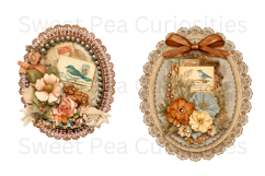Tags, Flowers, Label, Ephemera, PNG, Junk Journal, clipart Product Image 3