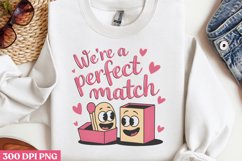 We&#039;re a perfect match PNG,Retro Valentine PNG Product Image 3