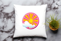 Colorful Sunrise And Cloud Clipart Sublimation PNG Product Image 3