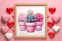 Pink Valentine Succulent Pot Clipart Product Image 3