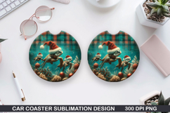 Diving Car Coaster Sublimation| Christmas Coaster PNG Product Image 1