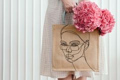 One Line Face With Glasses SVG, Abstract Single Line Face Product Image 3