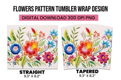 Flower Pattern Tumbler Warp Design Product Image 3