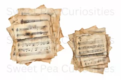 Music Sheets, Ephemera, PNG, Clipart, Watercolor Product Image 3