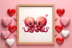 Couple Animal Valentines Day Clipart, Watercolor Couple Product Image 3