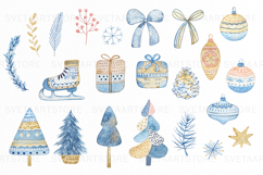 Watercolor Scandinavian Christmas Clipart Product Image 3