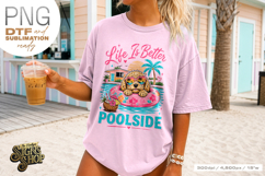 Life Is Better Poolside png, Summer Dog Design Product Image 5