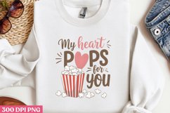 My heart pops for you PNG, Retro Valentine PNG Product Image 3