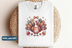 Girly Thanksgiving Turkey PNG sublimation design, PNG Product Image 3