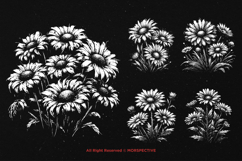 10 Bundle Dark Art Daisy Flower Daisies Floral Wildflower Product Image 5
