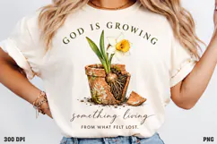 Hope Keeps Growing Here Shirt PNG, Christian Tree Stump Cros Product Image 3