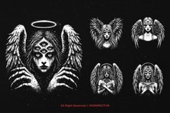 10 Bundle Dark Art Angel Eyes Women Wings Archangel Seraph Product Image 5