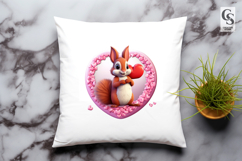 Cute Bunny Heart Clipart Sublimation PNG Product Image 3