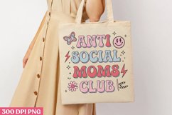 Anti social mom&#039;s club PNG,Retro Mama Sublimation Product Image 1