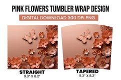 Pink Flower Tumbler Warp Design Product Image 3