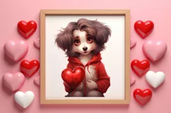 Cute Valentine Dog Clipart, Valentines Day Dog Clipart Product Image 3