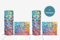 Rainbow Stars Tumbler Sublimation, Glitter Tumbler Designs Product Image 3