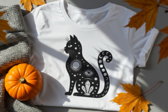 Celestial Black Cat Halloween SVG Cut File Product Image 2