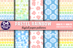 Pastel Rainbow Background Digital Paper PNG Product Image 1